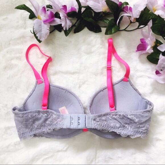 Lavender Embellished Semi Push Up Bra - Picture 3 of 4